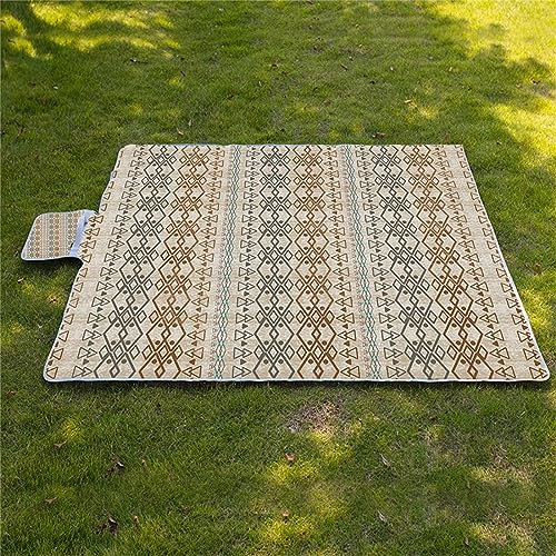Picknickdecke 200x300cm,XXL Picknickdecke mit Wasserdichter Unterseite,Outdoor Stranddecke Sandfrei,mit Tragegriff Faltbare Picnic Blanket für Camping,Strand,Park,Familie,Konzerte Geometrisch Retro
