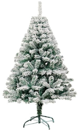 Premium-Weihnachtsbaum mit Schneebesatz, künstliche Weihnachtskiefer, ideal für Zuhause, Büro und Partydekoration, inklusive Metallständer,120cm/4ft