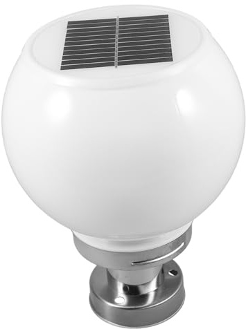 UPKOCH Luz Solar de Pilar LED 6v 1.2w Ip65 Redonda Color Claro | Plástico, Acero Inoxidable y Aluminio Fundido, Brillo Alto, Alimentación Totalmente Solar, 8h Color Aleatorio