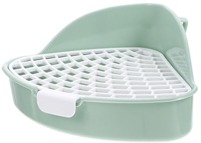 BELLIFFY Bunny Plastic Potty Anti-fall Pet Bunny Potty Trainer with Two-layer Plastic Structure, Detachable Grids and Fixed Double Hook, Easy to Wash Grid Design Rabbit Litter Box Suitable