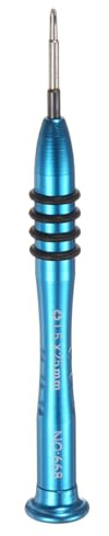 sourcing map Tournevis cruciforme de précision 1,5 x 25 mm avec poignée antidérapante en aluminium pour lunettes, montre, ordinateur portable, électronique, bleu
