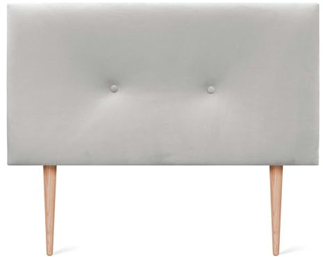 DHOME Kopfteil aus glattem Samt mit Knöpfen und Beinen, hohe Qualität, modernes gepolstertes Kopfteil, Luxus-Bett, gepolstertes Schlafzimmer (Weiß, 95cm)