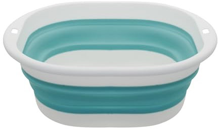 MultiValue Lavabo Pieghevole, Vasca Pieghevole in Plastica Salvaspazio Lavandino con fori per Essere Appeso Vaschetta Pieghevole per Lavare per Bagno e Viaggi all'Aperto