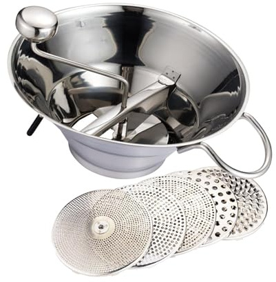 HGZLQKD Hand Crank Food Mill Rotary Food Mixer, Straining Ergonomic Kitchen Mill Potato Masher for Strained Carrots Ketchup