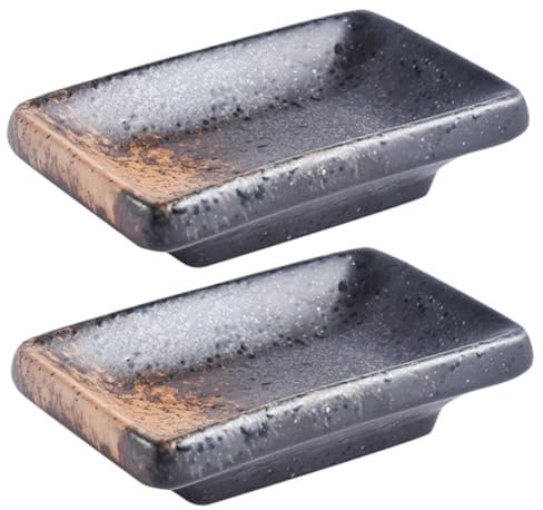 SHOWERORO 2pcs Japanese Styled Dipping Dish Seasoning Plate Sauce Container for BBQ Dipping Simple Seasoning Container Sauce Dish