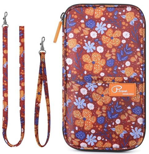 VanFn Reisebrieftasche Familie Reisepasshülle RFID Blocking Reise Dokument Organizer Wasserdicht Urlaub Reisepass Hülle Herren Damen für Personalausweis, Kreditkarten, Flugtickets, Geld, Münzen,