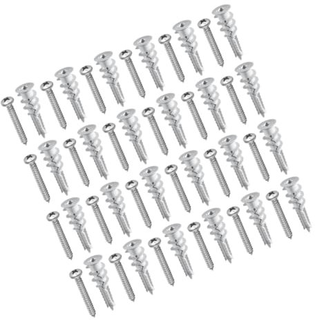 OSALADI 50sets Expansion Tube Drywall Anchors for Tv Mount Self Drilling Screws Wall Screw Wall Anchors for Plasterboard Fixings
