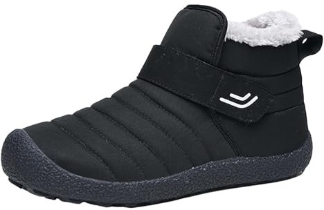Generico Stivali Corti Donna Impermeabili Antiscivolo, Stivaletti Donna Nero Casual, Scarponi Pelliccia, Snow Boots Stringate All'aperto, Scarpe Donna Invernali, Tronchetti Escursionismo da Camminata