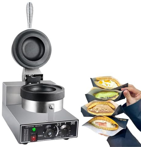 Prensa para panini de 1200 W, máquina para hacer panini, brioche, hamburguesas, calentador comercial de Krapfen, máquina para hacer panini, donuts, rosquillas, calentador eléctrico de Krapfen, máqui