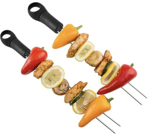 OFFSCH Grillspieße Aus Edelstahl Ohne Griff 6er-packung Wiederverwendbare Grillgabeln Zum Kochen Im Freien