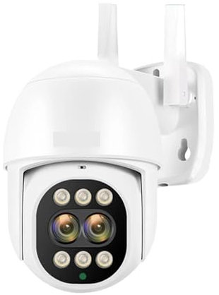 Videocamera Sorveglianza, 4K 8MP PTZ IP Camera Speed ​​Dome Rilevatori umani esterni Zoom digitale 10X Wilress Video Telecamera di sorveglianza CCTV per uso esterno e domestico(WIFI Add 128G Card)