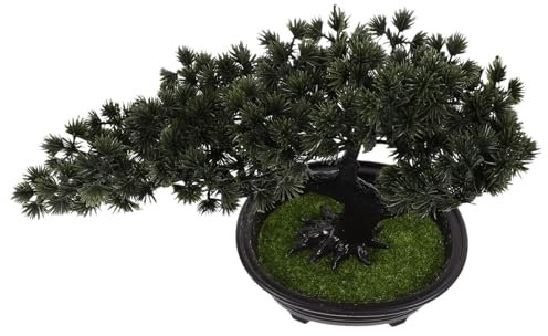 Milisten Künstlicher Bonsai Sonnenkieferbaum als Tischdekoration Pflegeleicht ohne Gießen aus PVC und Schaumstoff für Innenräume und Geschäftsräume