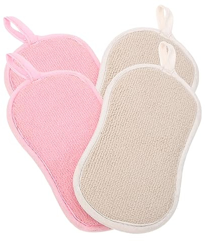 WRITWAA 4 pcs Dual Sided Kitchen Sponge Pads Non Scratch Dish Washing Scrubbers for Pots Dishes and Table Cleaning Durable and Soft Multi Purpose Sponges for Home Use