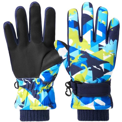 WAWSAM Kids Ski Gloves Waterproof Winter Snow Gloves Snowboarding Gloves Non Slip Windproof Sport Mittens for Boys Girls Youth Sledding Riding Driving Hiking