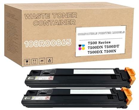 108R00865 108R865 Waste Toner Container Compatible for Xerox Phaser 7500 7500DN 7500DT 7500DX 7500N Printer, High Yield 20,000 Pages 2Pack