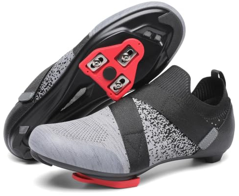 Unisex Cycling Shoes Compatible with Peloton & SPD Bike Shoes | Delta Cleats Included, Indoor Outdoor Road Spin Bike Shoes, for Men Women, Breathable, Sturdy Outsole