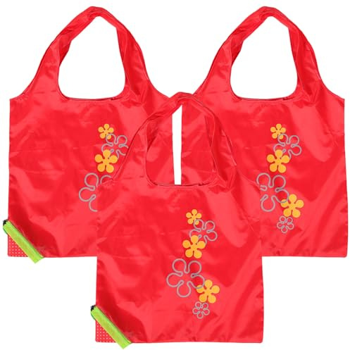 DIYEAH 3pièces Sacs de Courses Réutilisables Pliables Cabas Réutilisables Sacs de Rangement Compacts pour Courses Extérieur et Utilisation Quotidienne