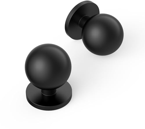 Amerdeco 10 Pack Matte Black Kitchen Cabinet Knobs Single Hole Kitchen Cabinet Handles Solid Zinc Alloy Round Knobs for Drawer Dresser, Cupboard and Wardrobe AM056