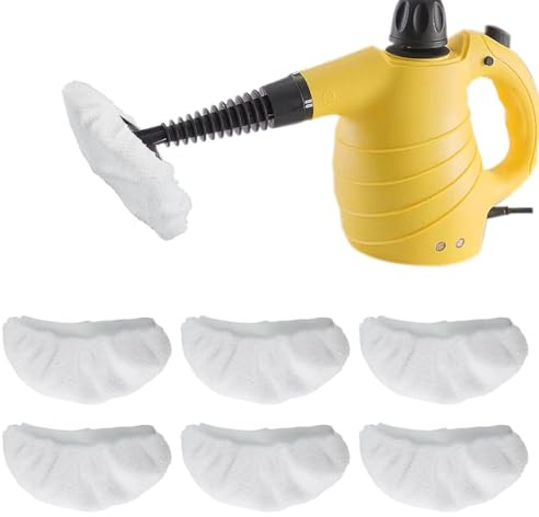 Dermalyx 6 Pezzi Accessori per pulitore a Vapore Panni per mop a Vapore riutilizzabili universali testine per pulitore a Vapore Portatile Panni in Microfibra Lavabili