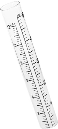 PACKOVE Pluviometro in Vetro con Fondo Piatto 12 Cm per Misurazione Precisa della Pioggia con Doppia Scala, per Ricerca Climatica e Agricoltura