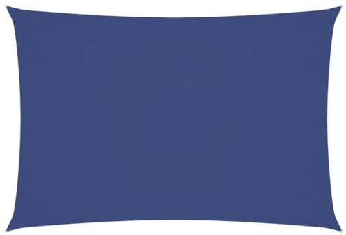 Tenda Parasole Rettangolare 4x7 m Blu, Vela Ombreggiante in Tessuto Oxford con Rivestimento PU, Resistente all'Acqua e Protezione UV, con Fissaggi in Acciaio Inox e Corde PE