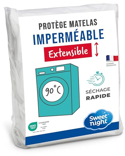 SWEET NIGHT - Protector de colchón 90x190 cm | Cubre colchón Impermeable y Micro Transpirable | Mullido y silencioso | Lavable a 90°C