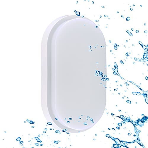 Sigmaled lighting, LED-Deckenleuchte 15W Wasserfest IP54, Wandlampe Neutralweißes 4000 K, 1350 Lm, Deckenlampe für außen und innen, Oval Außenleuchte