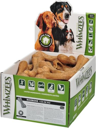 Whimzees, natürliche Friandises für Hunde, Krokanten, 23 Stück, saubere Textur, ohne Zusatzstoffe, Größe XL, grüne Farbe, für alle Rassen, Snack-Modell