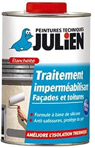 Julien Traitement Imperméabilisant Façades Et Toitures Anti-Humidité et Étanchéité Mat Blanc cassé 5 L