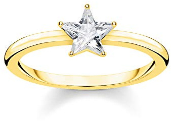 Thomas Sabo Damen-Ring Funkelnder Stern gold 925 Sterlingsilber gelbgold vergoldet TR2270-414-14-48