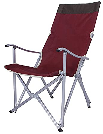 GQYYS Campingstuhl,Camping Chair Ultraleichte tragbare Klappstühle,Faltbar Hher RüCken,mit Armlehnen,Max Hold bis 150 kg.für Camping Wandern Strand Fischen Outdoor-rot Super