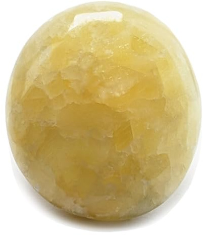 Calcite Jaune Pierre Naturelle, Cristal Thérapeutique de Lithothérapie, 100% Fait-Main dans l'Atelier Familial, Pierre Précieuse de Bien-être, Reiki et Chakra, Galet format Poche [Eusice]