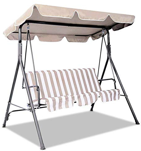 Replacement Canopy for Swing Seat 2 & 3 Seater Sizes Hammock Cover Top Garden Outdoor,Beige,142x120cm