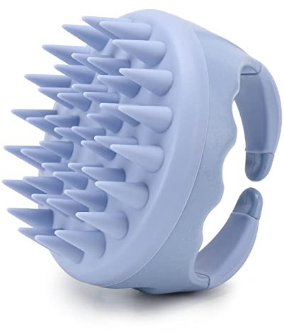 Silicone Hair Scalp Massager Shampoo Brush Scalp Scrubber Hair Washing Brush Exfoliating Brush Head Scrubber for Shower - Blue