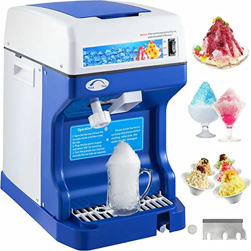 KIPEKE Trituradora de Hielo afeitada eléctrica, máquina eléctrica de Cono de Nieve de Mesa de 250 W con tolva de 2 L, licuadora de Batidos de 265 LB/H, máquina de Cono de Nieve para el hogar, Cocina,