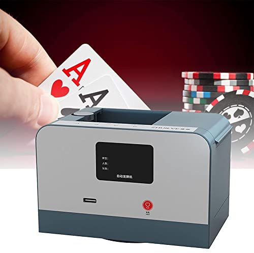 Machine de Distributeur de Cartes Intelligente, Machine de Poker robotique entièrement Automatique rotative à 360 °, Accord Maximum 2 Jeux, mélangeur de Cartes à Jouer pour 2 à 8 Personnes, Pas