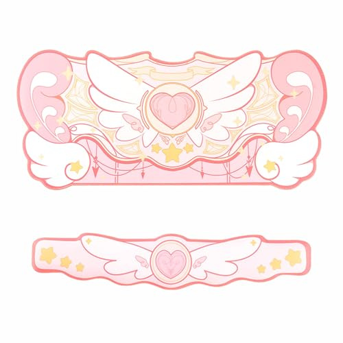 GeekShare Kawaii Mauspad Handgelenkstütze Set - rutschfeste Gummibasis Schreibtischmatte und Memory Foam Handgelenkstütze für Tastatur und Maus, perfekt für Gaming, oder Home Office Arbeit (Rosa)