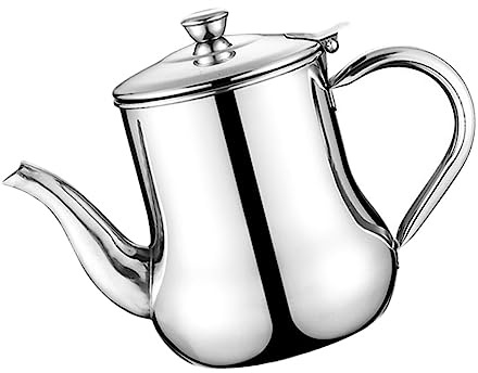 Cabilock 1 Pc Olla De Aceite De Acero Inoxidable Olla De Aceite De Vertido Sin Goteo Dispensador De Jarabe De Café Lata De Almacenamiento De Aceite Botella De Vinagre Cuello De Cisne
