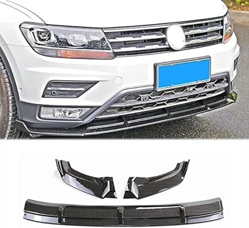 CAALO Auto Frontlippe Frontspoiler für VW TIGUAN 2017-2020,Auto Frontschürze Lippe Spoiler Stoßfängerlippe Spoilerlippe Auto Zubehör,A-Carbon Fiber Look