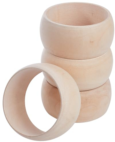 GORGECRAFT 4Stk Blanko Unbehandeltes Holzarmband 64.5mm Innendurchmesser Natürliche Holzringe Armbänder Holzarmreif Runder Ring Anhänger Verbinder Kreise Für DIY-Bastelprojekte Schmuckherstellung