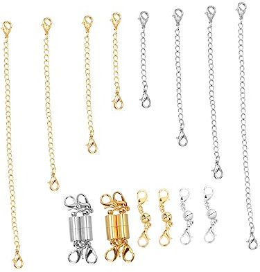 SHINEOFI Collar De Joyas 1 Juego cierre de collar con hebilla magnética extensor de pulsera cadena esférico Joyería Magnética