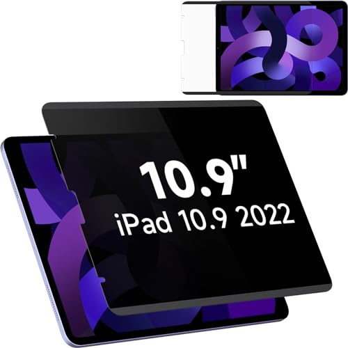 Mamol Magnétique Protecteur D'Écran pour iPad 10.9 Pouces 2022, Amovible Filtre de Confidentialité pour iPad 10.9 Pouces, Anti-Spy/Espion Film de Protection pour iPad 10.9 Pouces 2022