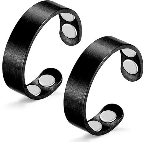 Cigmag Magnetring Damen Starke Magnete Reiner Kupferring Verstellbar | 2 Stück, 3500 Gauss, inklusive Geschenkbox
