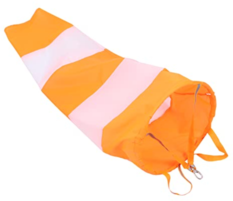 Sosoport Windsock Für Außenbereich Fluoreszierende Orange-weiße Windmess-Socke Langlebig Installieren Dekorativ Für Garten Und Flughafen Wetterfest Und Leicht