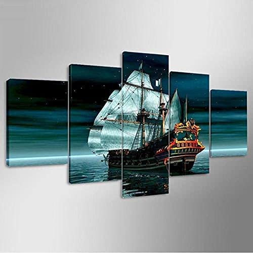 Leinwand Wandkunst Bild 5 Stück Segeln Hochseesegeln 175 X 80 Cm Leinwanddrucke Kunstdrucke Dekoration Kunstwerk Moderne Bilder Für Home Dekorationen Wohnzimmer Kinderzimmer Schlafzimmer -0P1L-B4O8-