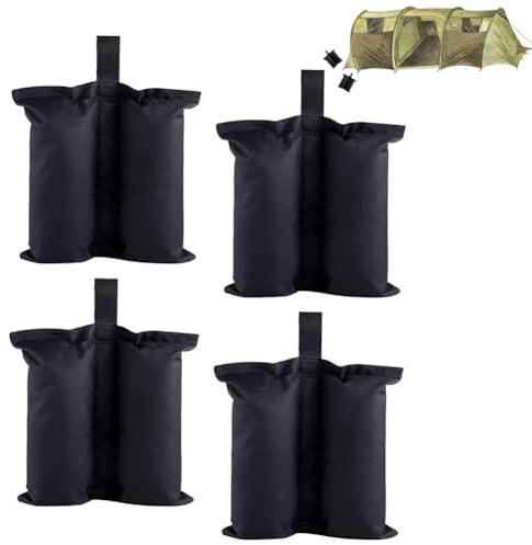 Poids Pavillon Sacs de Sable,Set de 4 Sac Lesté,Sac de Poids Sable,Poids de Sable Gazebo,Sacs de Poids de Qualité Industrielle 34x38 cm,Sacs de Sable pour Pieds de Tente Pop-up,Parasol,Meubles d'extér