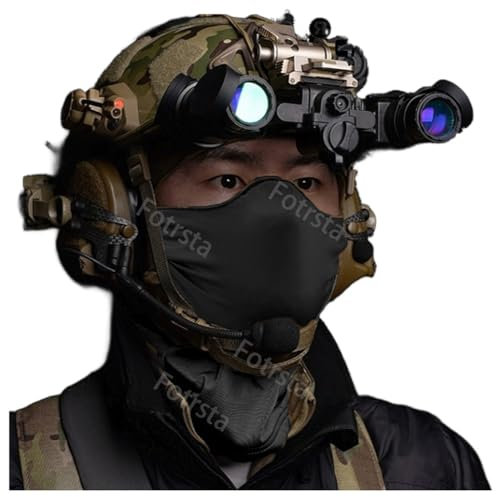 Fotrsta Militär Airsoft SF Fast Helm, Outdoor Taktischer Protective Helmet Set Mit Full Face Maske Paintball Headset NVG Halterung Teleskop-Modell Für Outdoor CS-Spiele