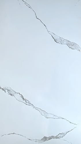 Panel + 3D Wandpaneele, Marmoroptik (Langlebig, Pflegeleicht) stilvolle Wandgestaltung für Innenbereich Heimwerker | Küche oder Bad in 1,2x0,6m | Muster wählen - Weiß Marmor