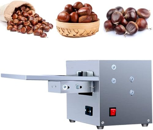 vnmudzeo 60 W Cascanueces EléCtrico Comercial, 30-50 Kg/H MáQuina AutomáTica para Cortar CastañAs De Acero Inoxidable, 160 RPM, 0,5-2,5 Mm De Profundidad De Apertura,220V
