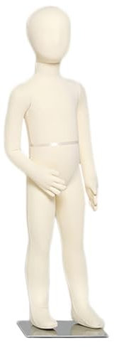 Kinder-Schaufensterpuppe Im Alter Von 5–14 Jahren, Ganzkörper-Schaufensterpuppe for Kleinkinder Mit Kopf Und Armen, Beigefarbene Torso-Schaufensterpuppe for Teenager for Die Präsentation Von Kleidung